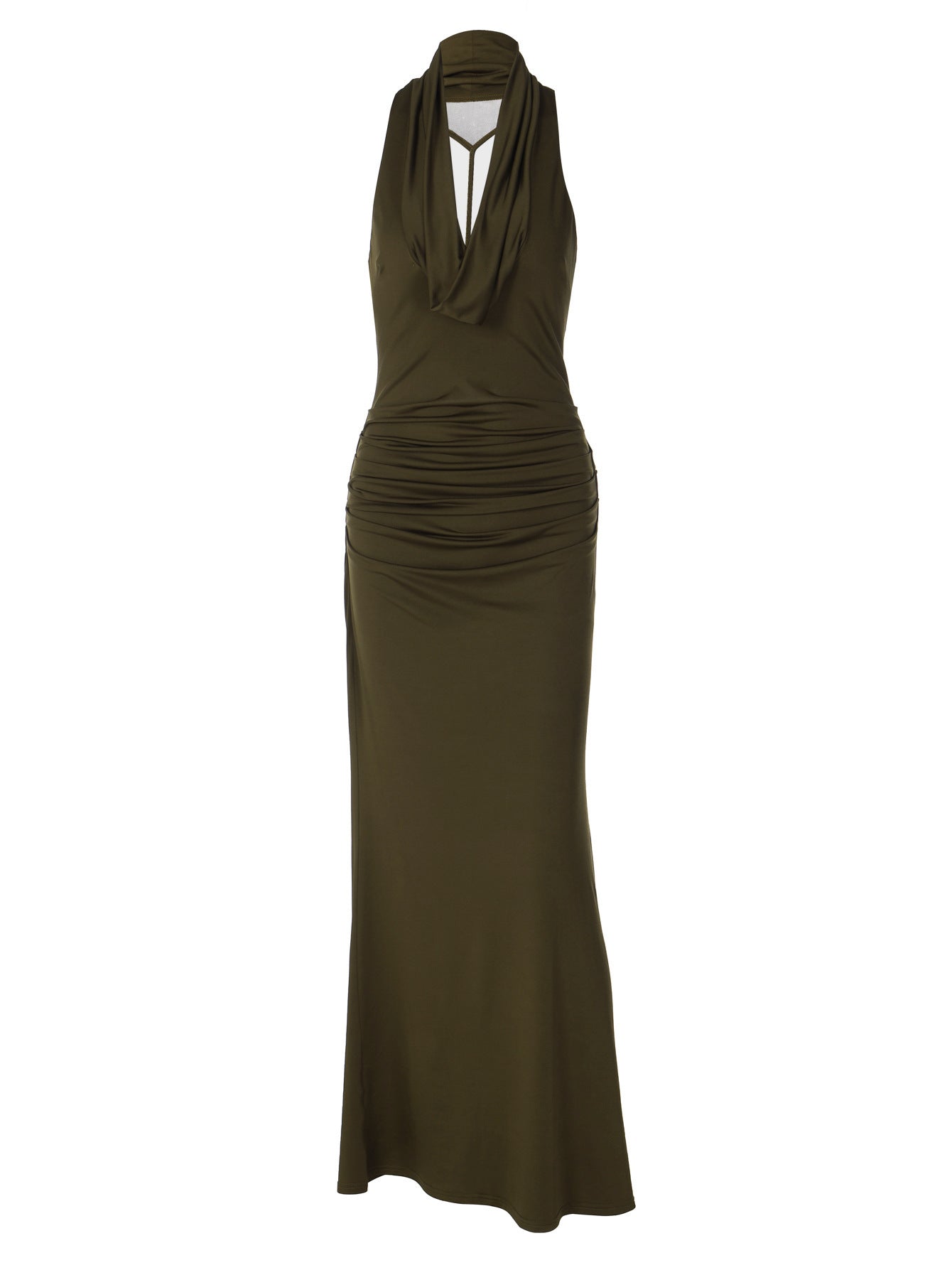 Women's Winter Fashion Sexy Backless Pleated Slim Dress
