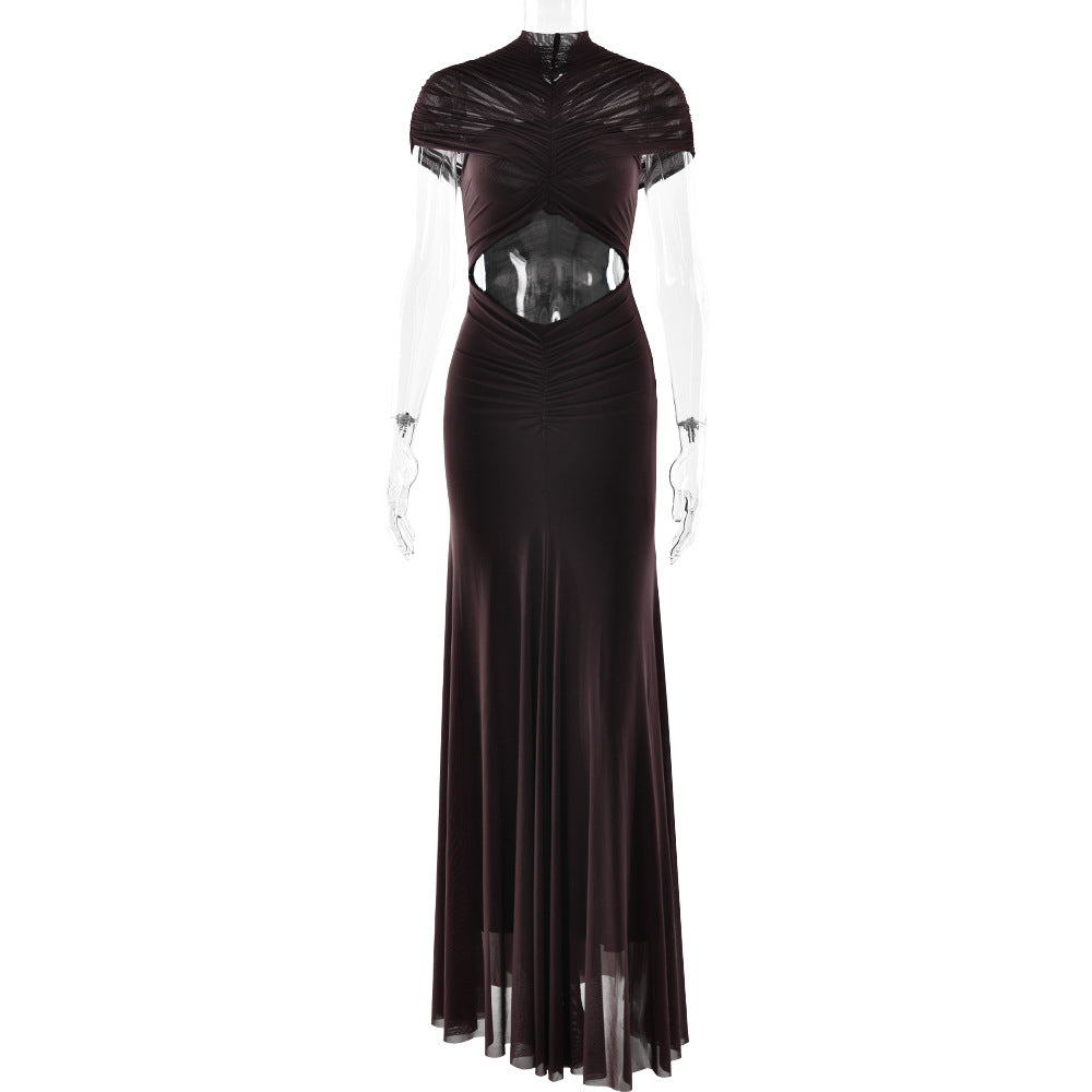 Women's Fashionable Pleated Sexy Cropped Hot Sheath Dress