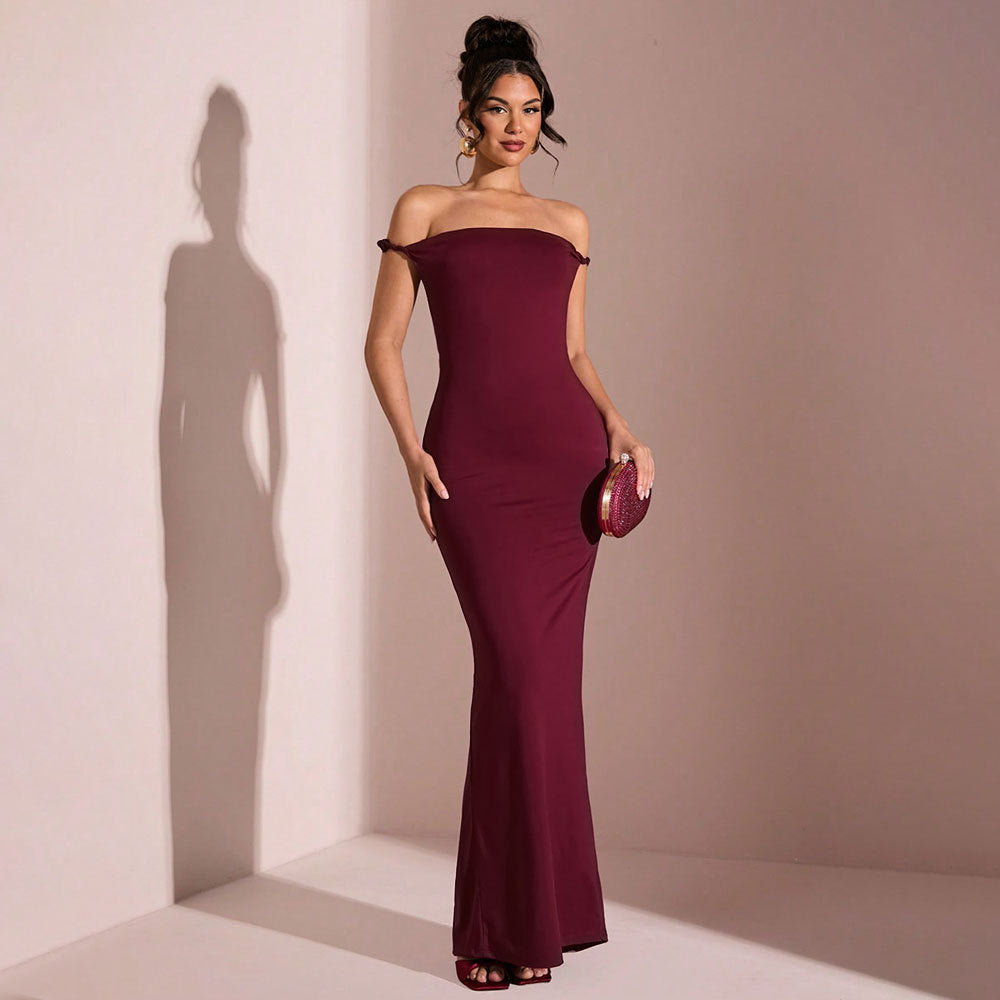 Women's Summer Backless Banquet Temperament Long Dress