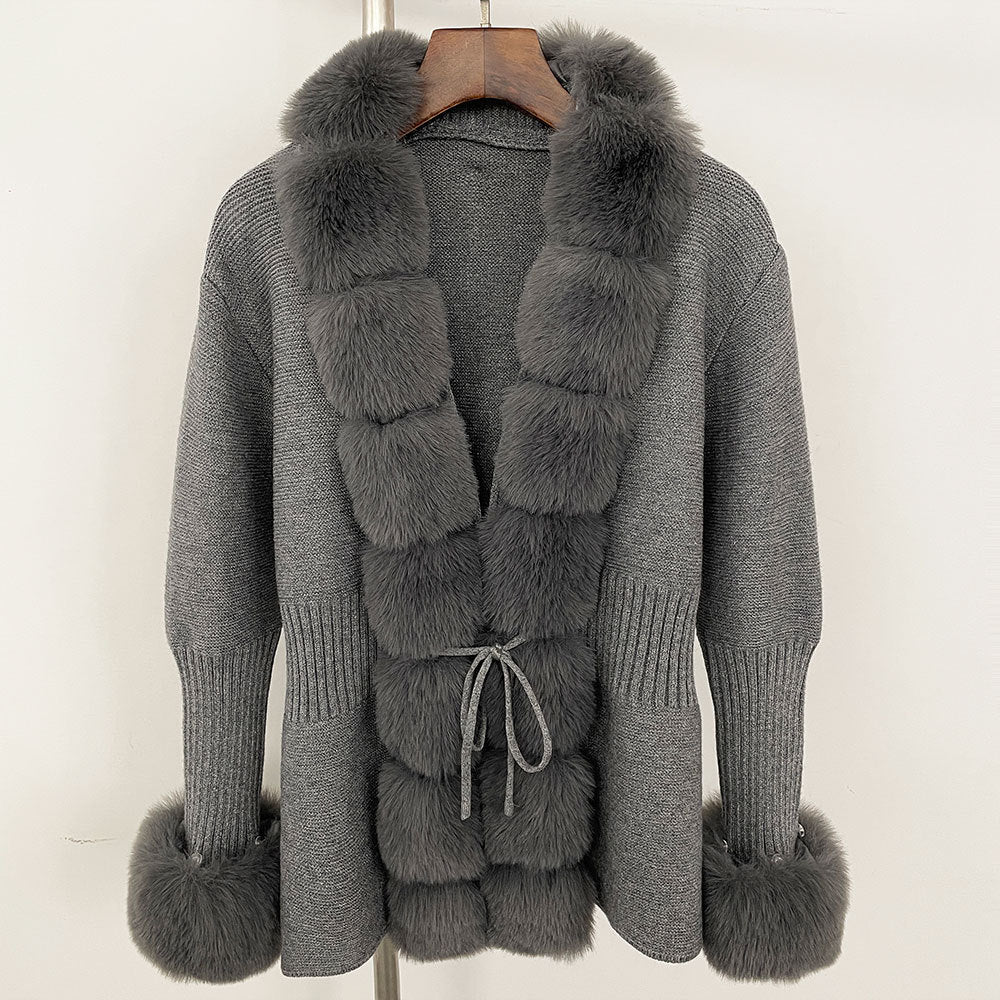 Fashion Beautiful Women's Fur Imitation Fox Coats