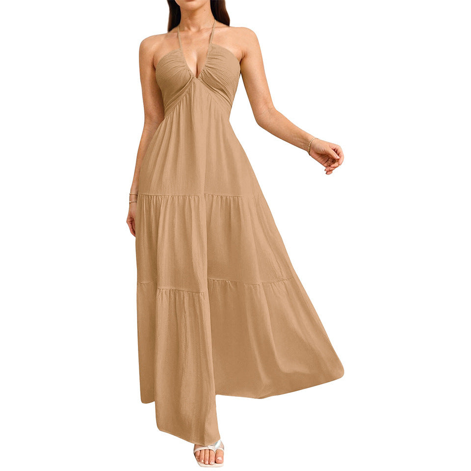 Unique Trendy Versatile Women's Summer Halter Dress