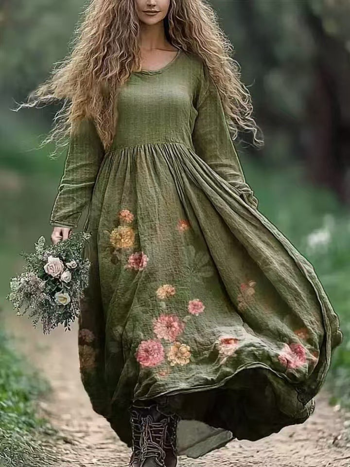 Women's Spring Printed Long-sleeved Other Elegant Dress