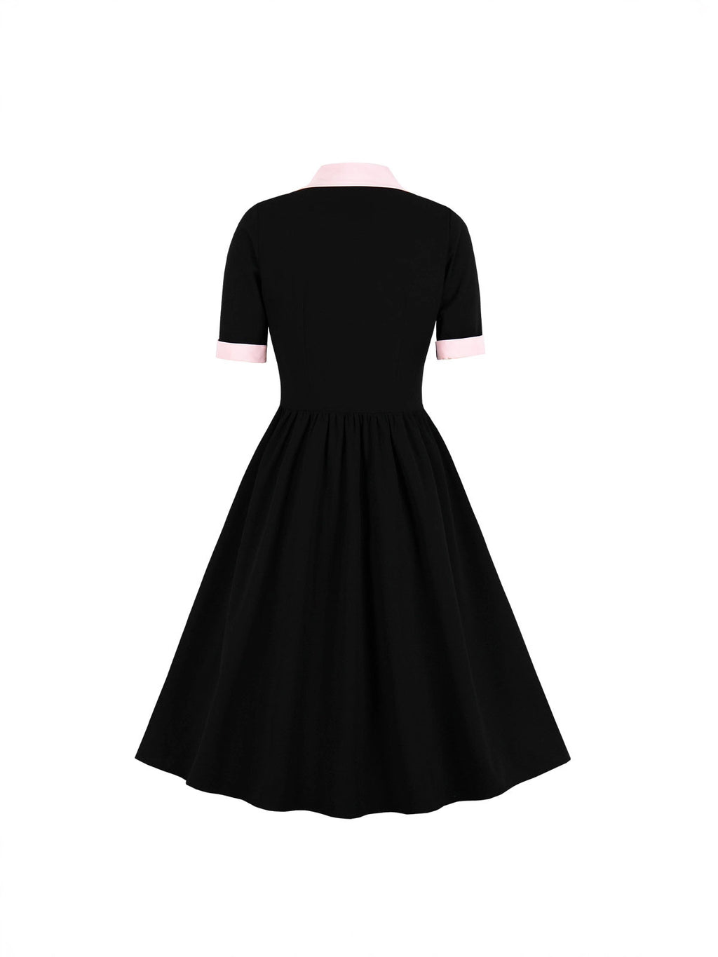 Women's Style Elegant Retro Contrast Color Bow Breasted Dress