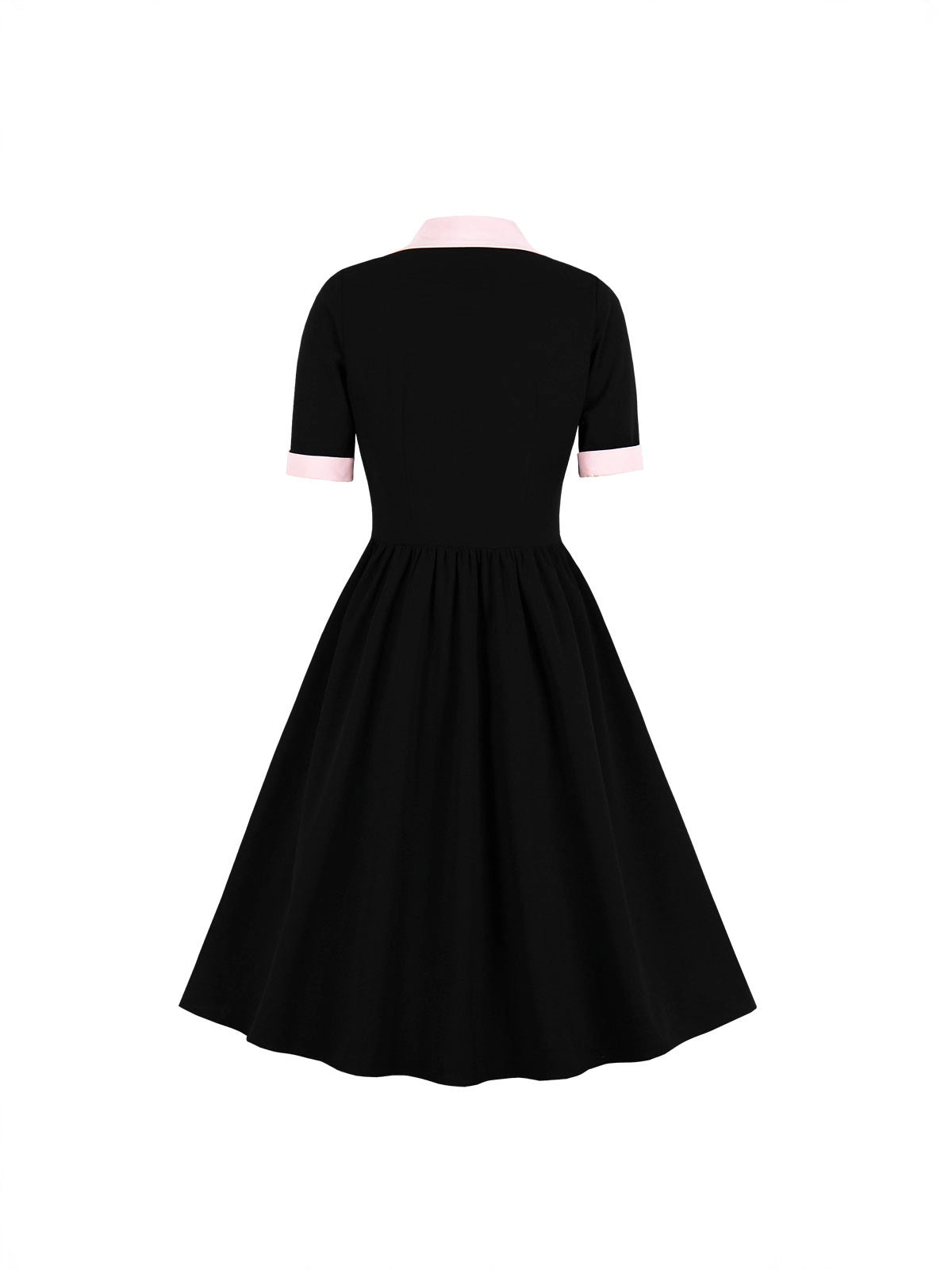 Women's Style Elegant Retro Contrast Color Bow Breasted Dress