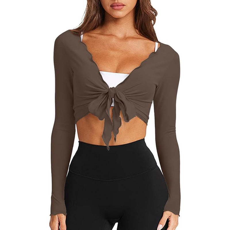 Women's Slim Fit Knot Fashion Long Sleeve Knitwear