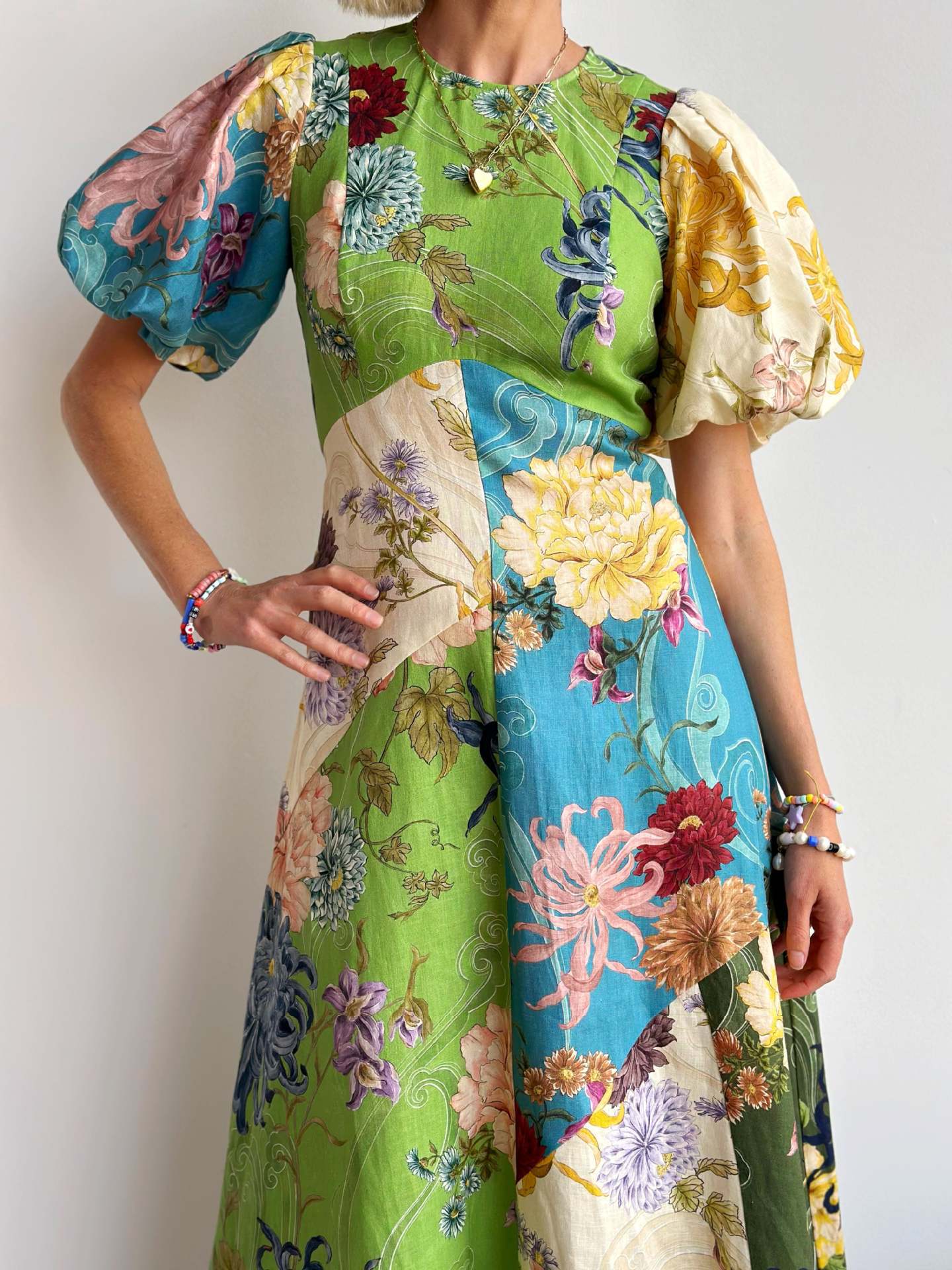 Personalized Iti Lantern Sleeve Casual Fashion Round Neck Dress