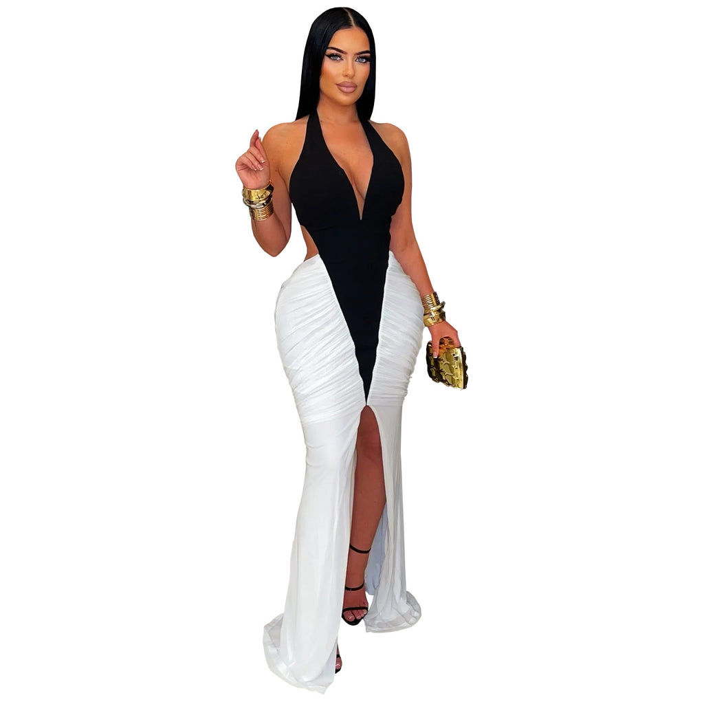 Women's Fashion Wear Sexy Arm Covering Split Dress