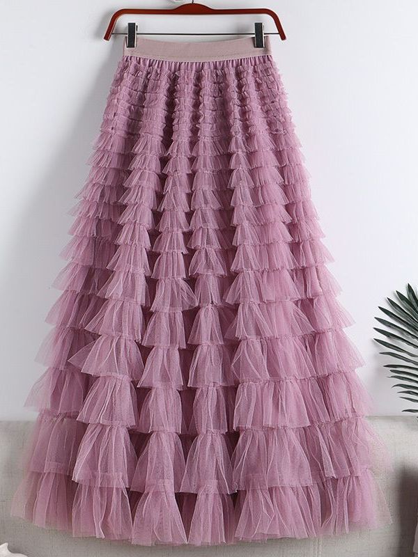 Women's Net Falbala Temperament Summer Dress Figure Flattering Skirts