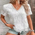 Stylish Women's Fashion Lace Ruffled Sleeves Tops