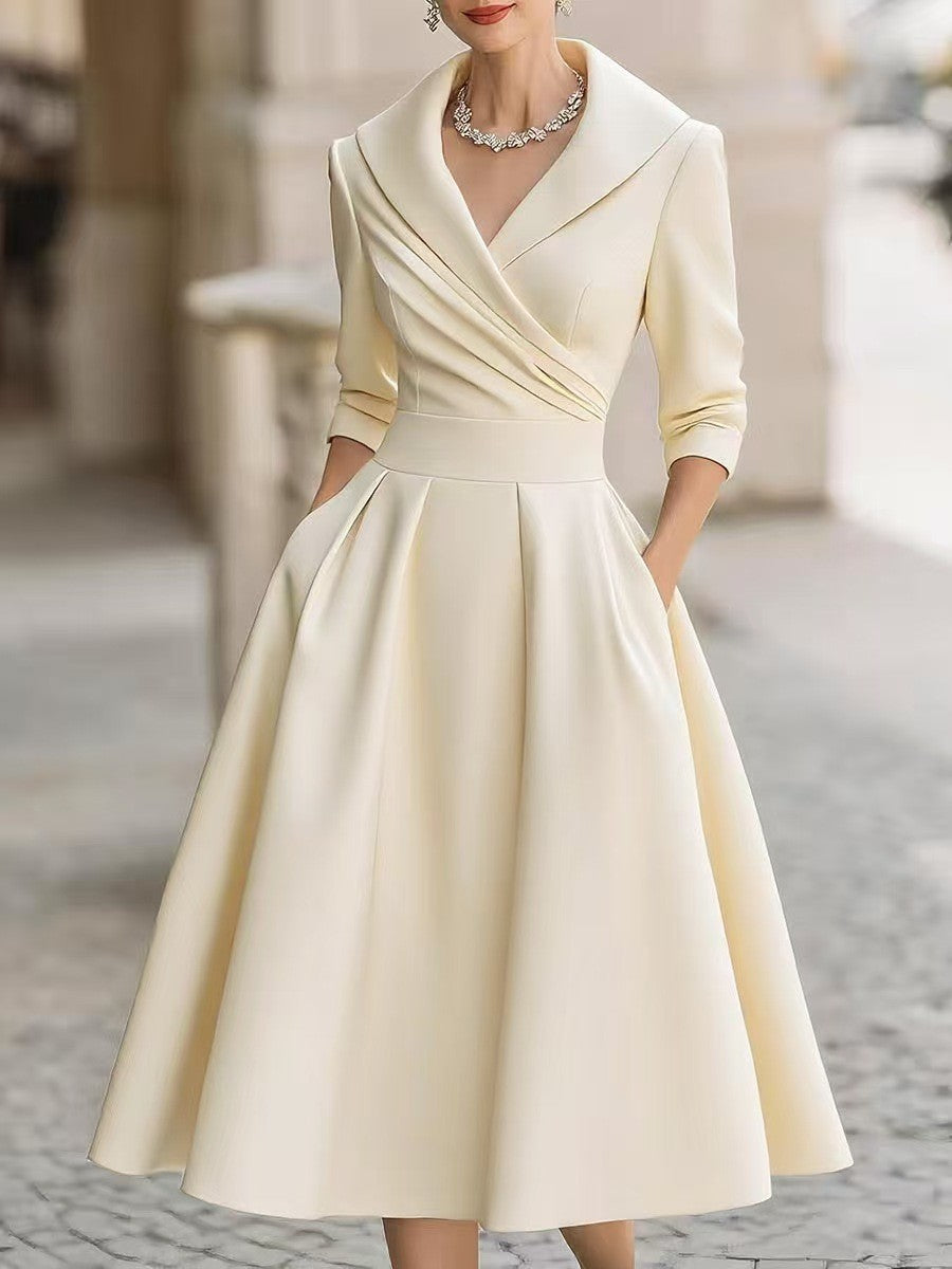 Hour Large Hem Slimming Long Sleeve Dress