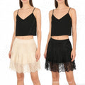 2 Piece Set Ballet Style Hem Fashion Lace Stitching Layered Skirt