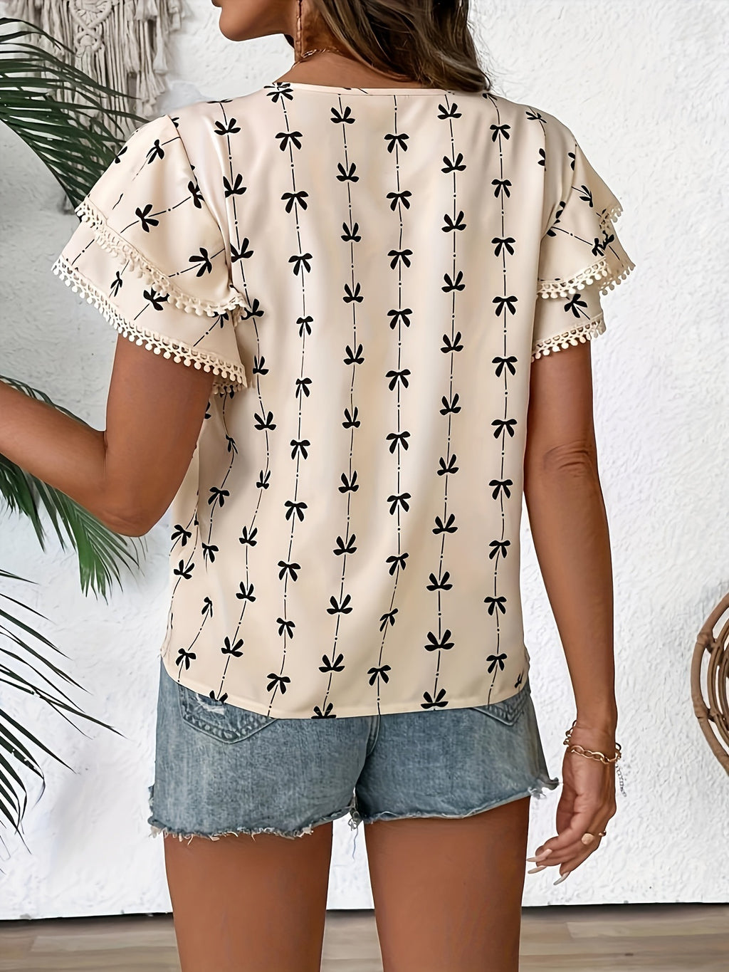Women's Pullover Round Neck Chiffon Shirt Fashion Trend Printed Blouse