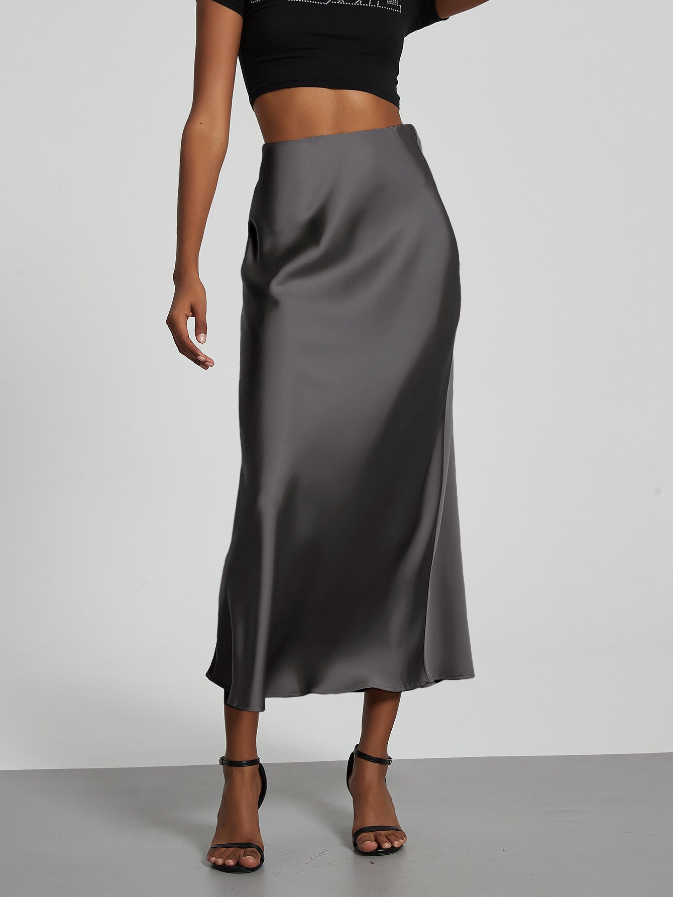 Classic Durable Slouchy Women's Elegant Satin Skirt