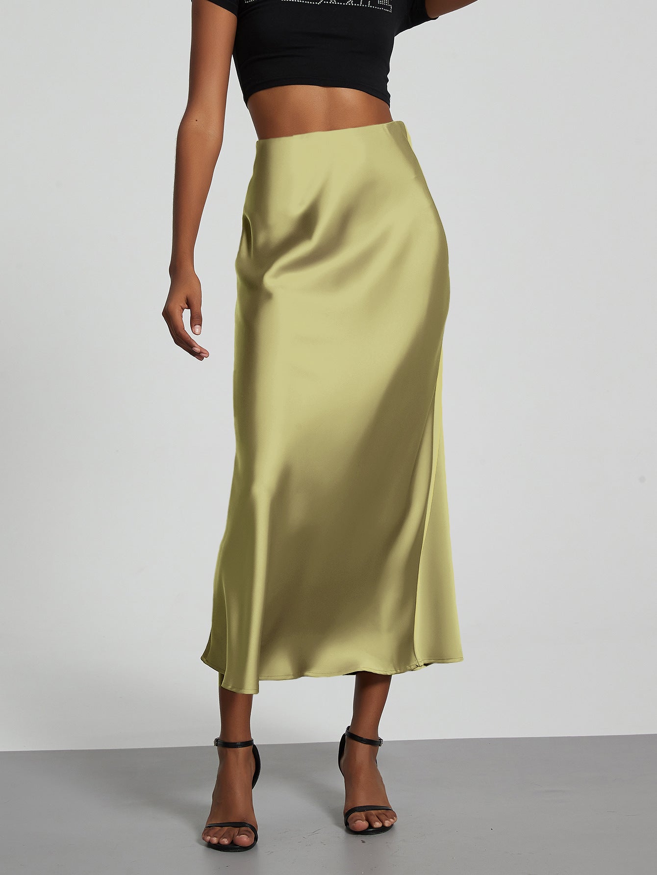 Classic Durable Slouchy Women's Elegant Satin Skirt