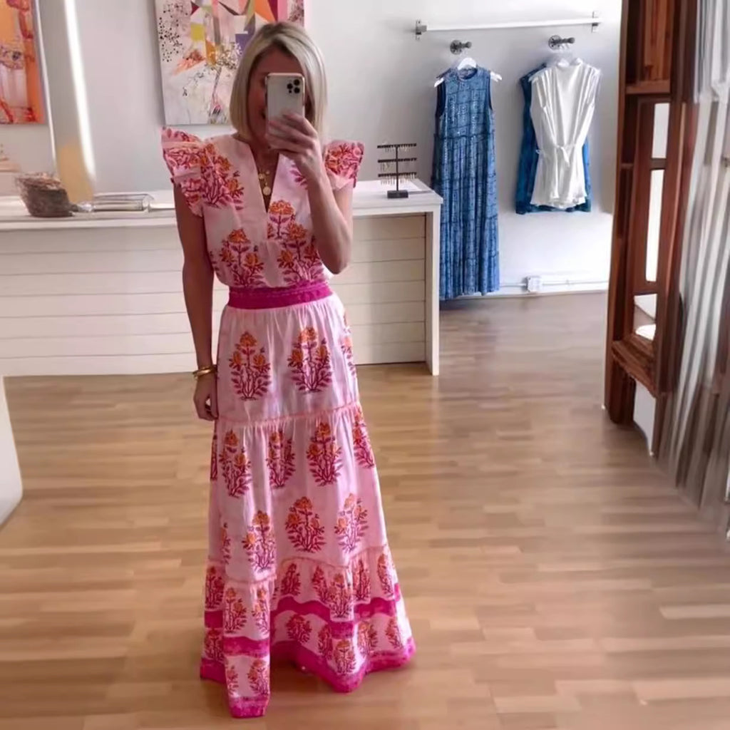Charming Elegant Stylish Glamorous Printed Patchwork Dress
