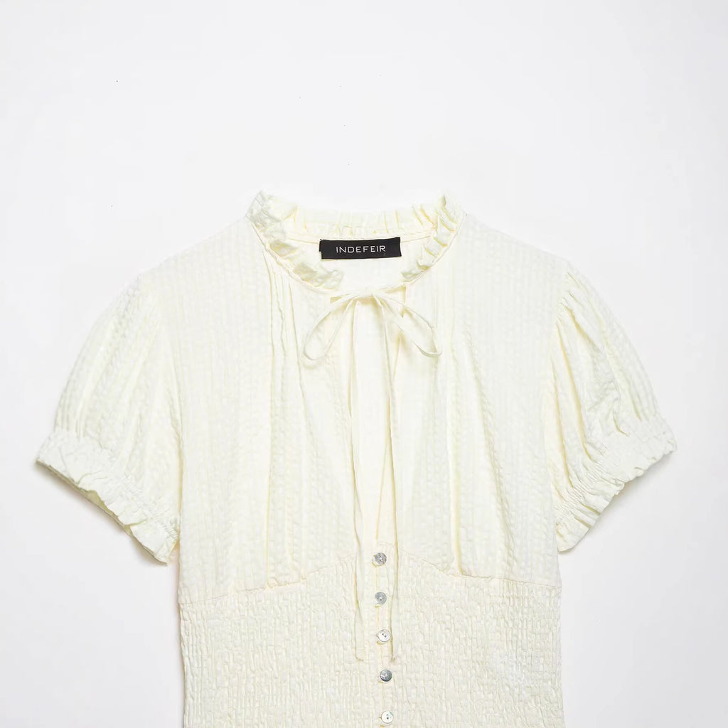Women's Fashion Casual Bowknot Decoration Construction Tops