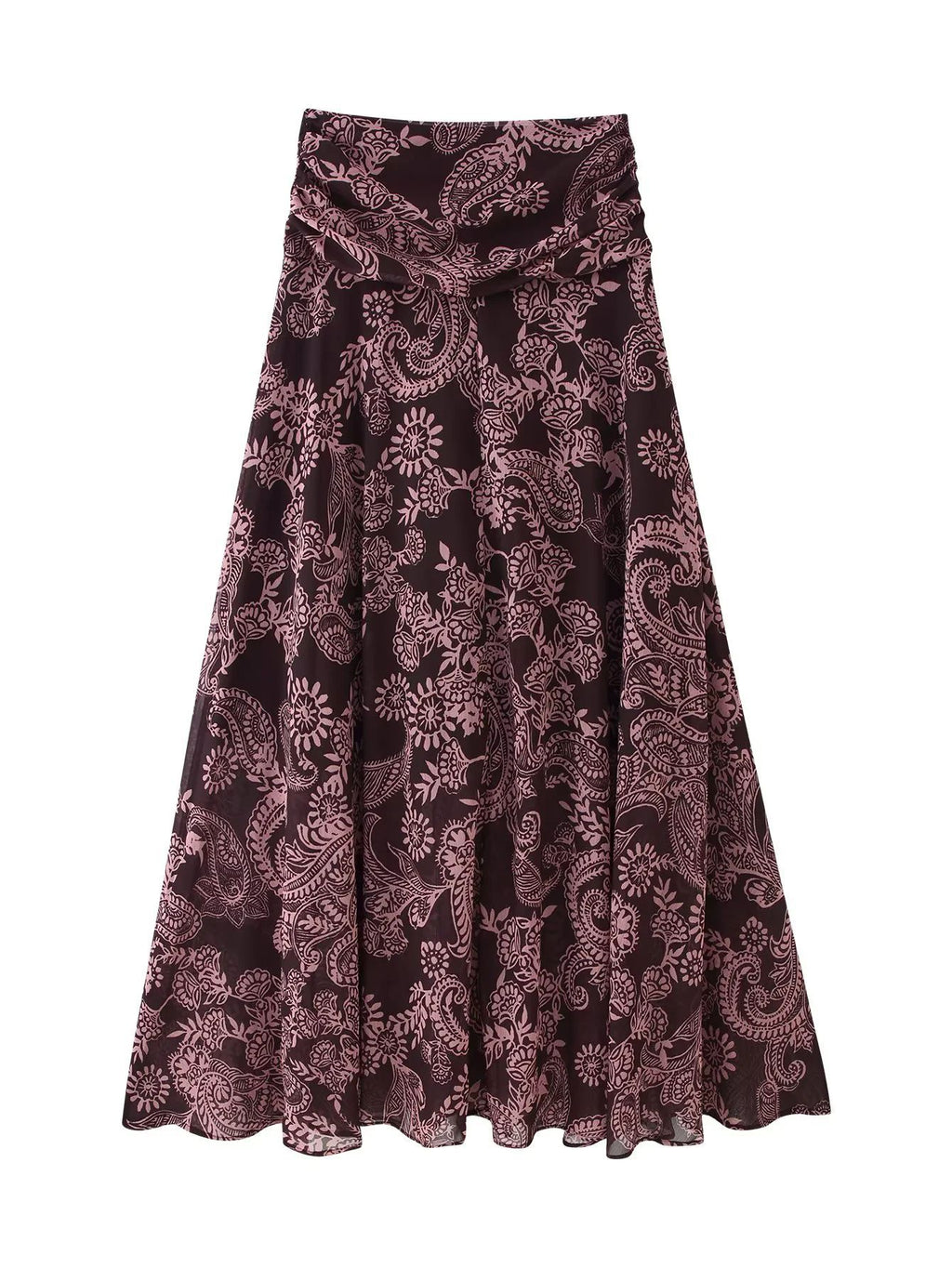Women's Autumn Pleated Chiffon Printed Ruffled Large Skirt