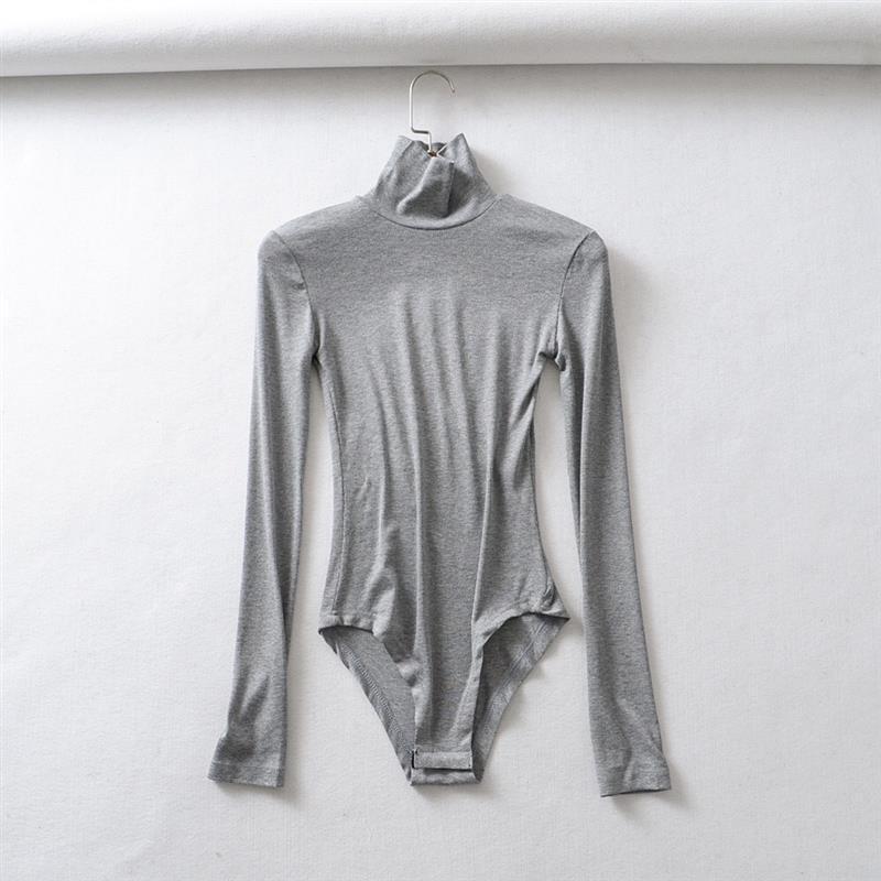 Women's Tight Stretch Turtleneck Long-sleeved Solid Color Thread Slim Bottoming Women's T-shirt