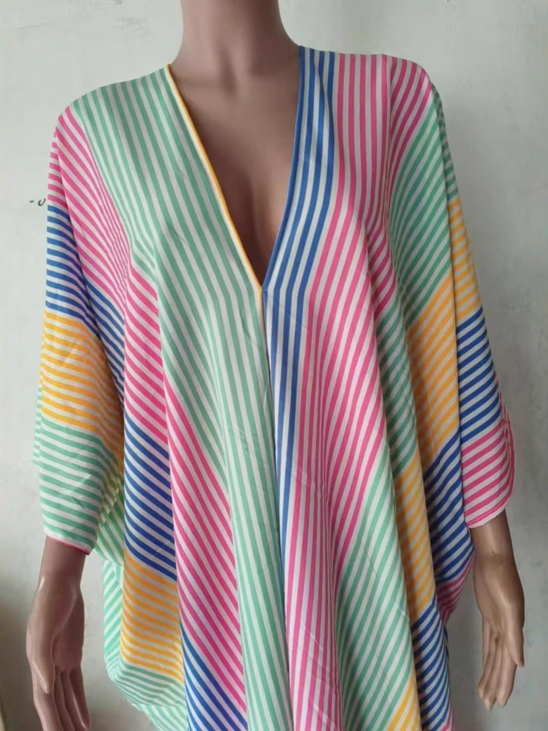 Fashion Loose Casual Striped Long Holiday Dress