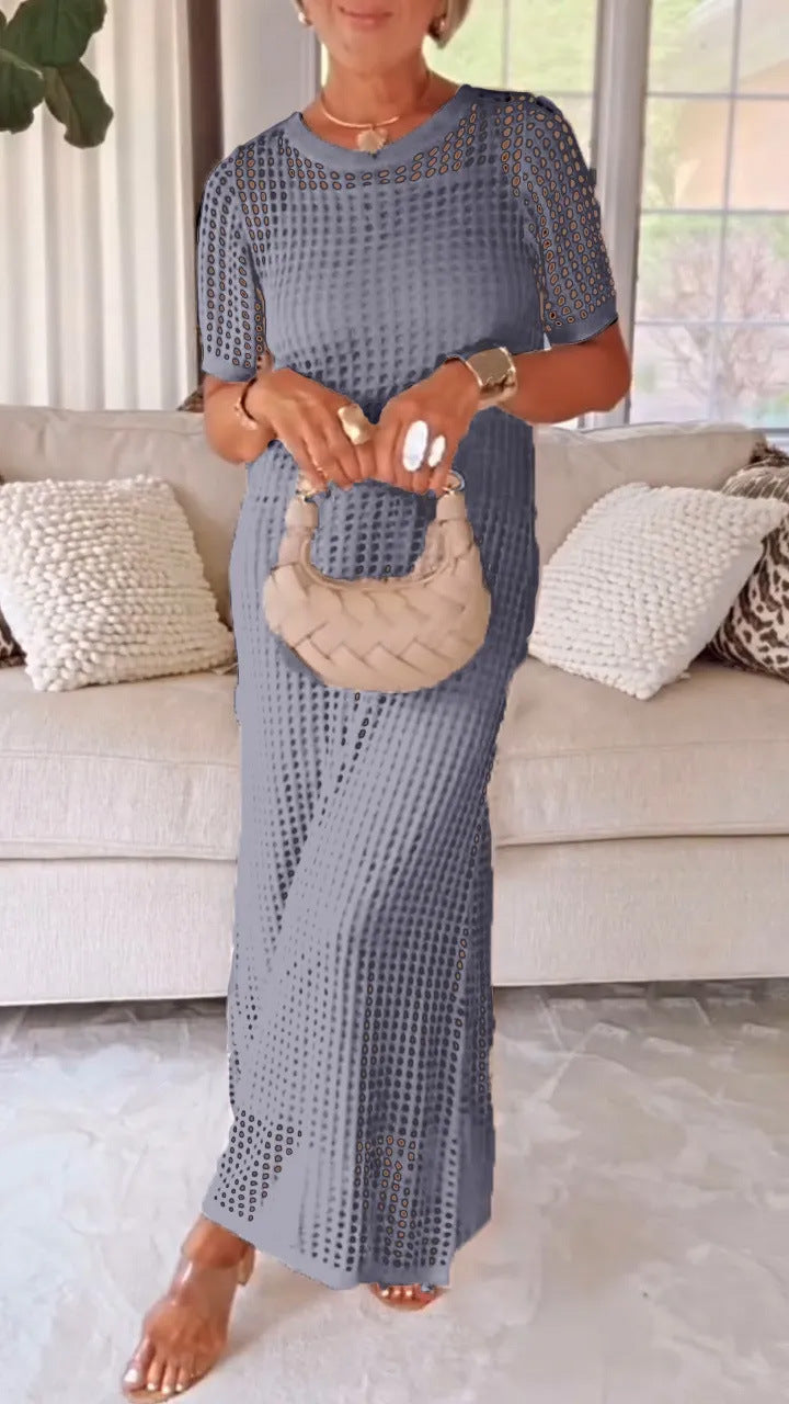 Versatile Elegant Women's Round Neck 5-point Dress