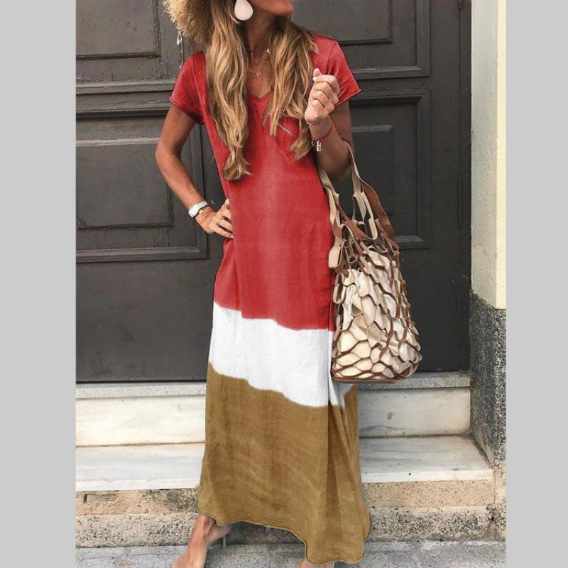 New Women's Loose Contrast Stitching Sleeves Shorts