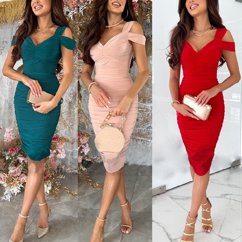 Creative Sexy Solid Color Sheath Gift Dress