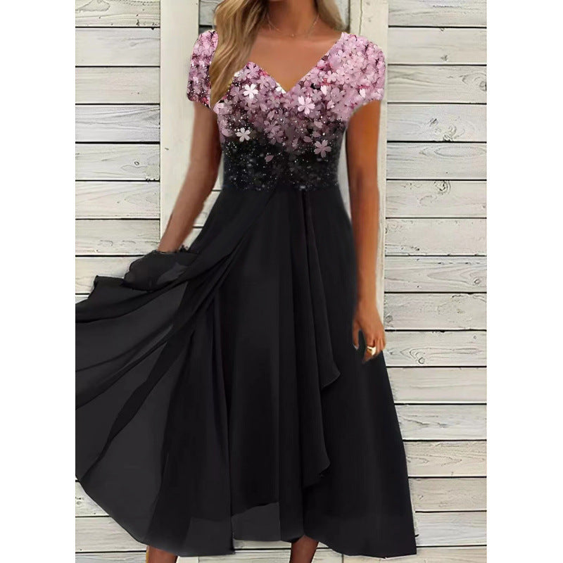 Women's Summer Urban Casual Fashion Chiffon Stitching Dress