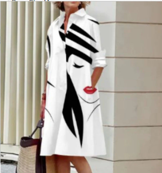 Colorful Blooming Summer Comfortable Shirt Digital Dress