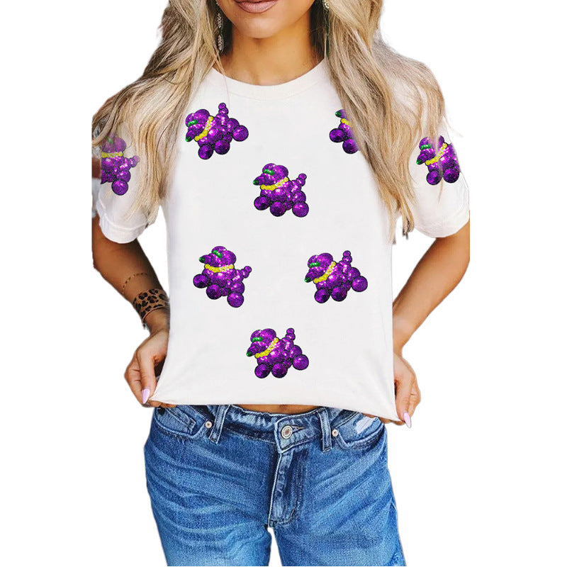 Women's Solid Color Casual Woman's Sleeve Pullover Round Tops