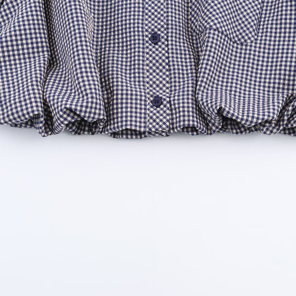 Women's Homemade Western Style Fashion Small Plaid Blouse