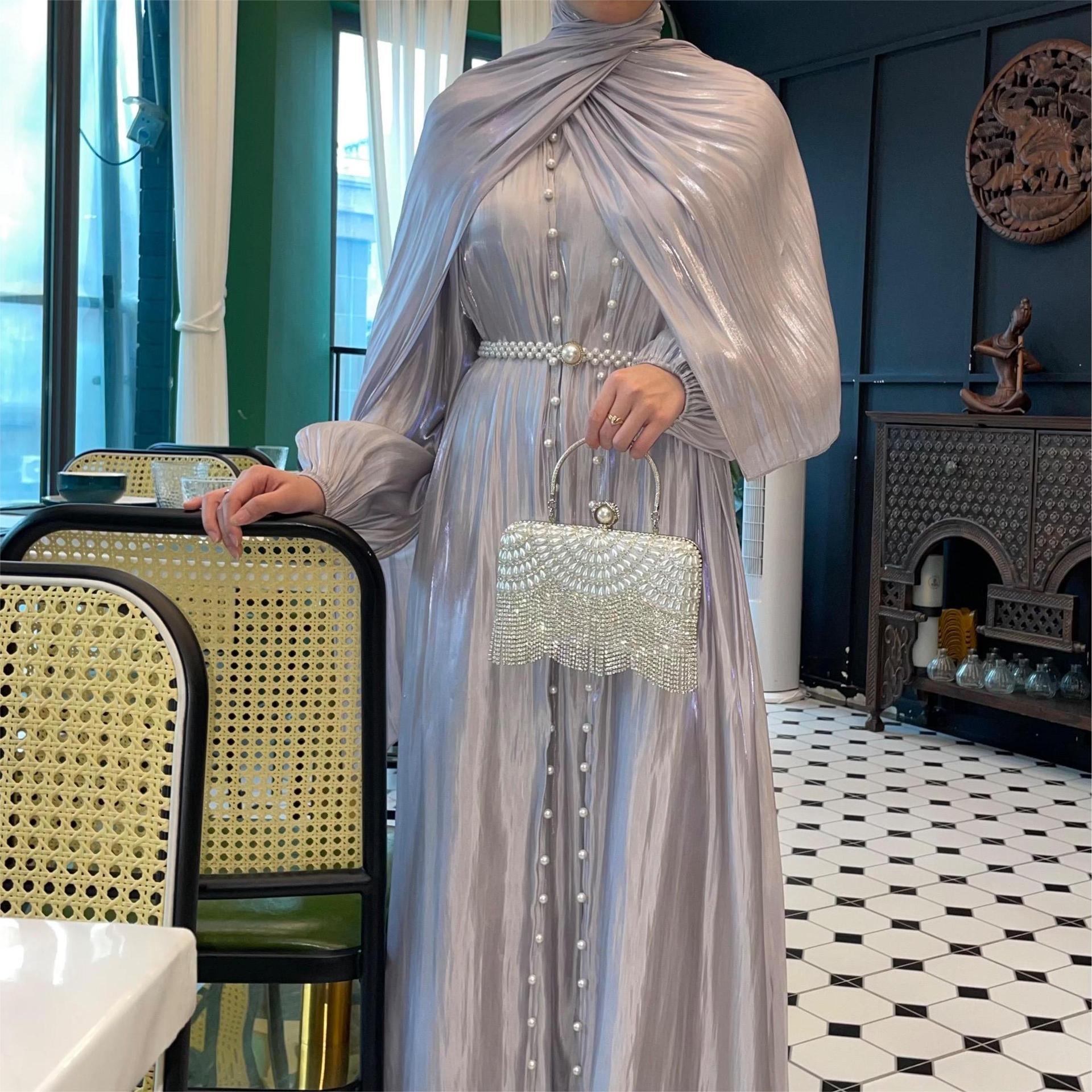Stylish Women's Streamer Yarn Three-piece Long Dress