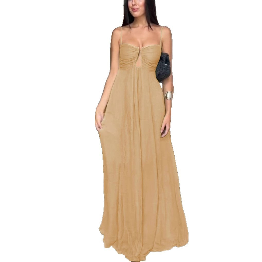 Summer Sexy Sling U-shaped Design Holiday Swing Dress