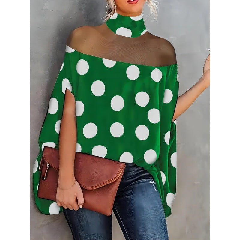 Four Shoulder Cloak Type Loose-fitting Batwing Sleeve Women's T-shirt