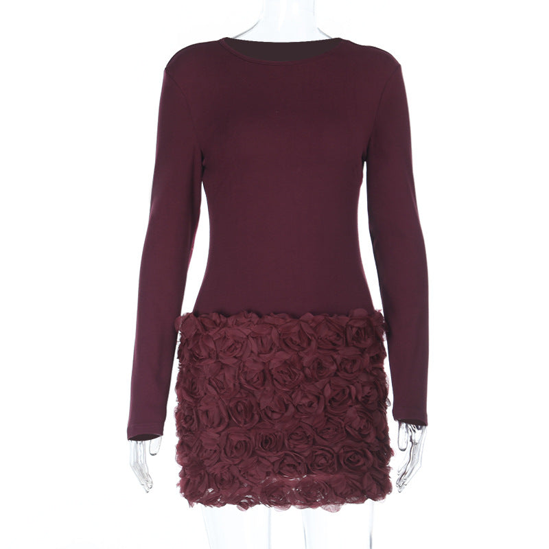 Women's Three-dimensional Flower Texture Tube Summer Waist Tops