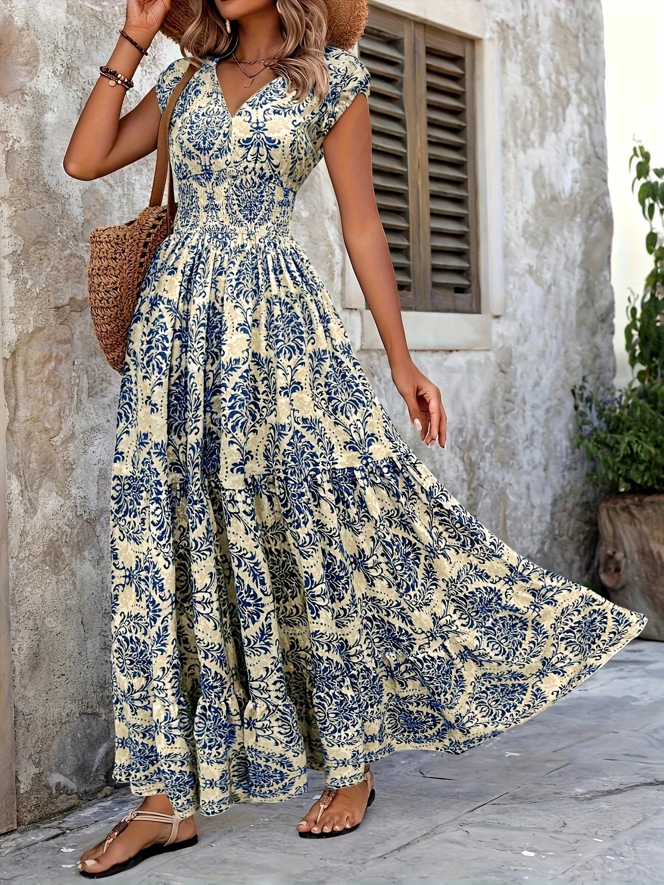 Pretty Classic Trendy Graceful Printed Long Dress