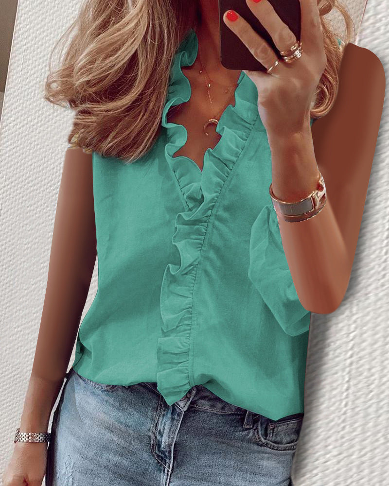 Stylish Unique Classic Women's Sleeve Ruffle Blouses