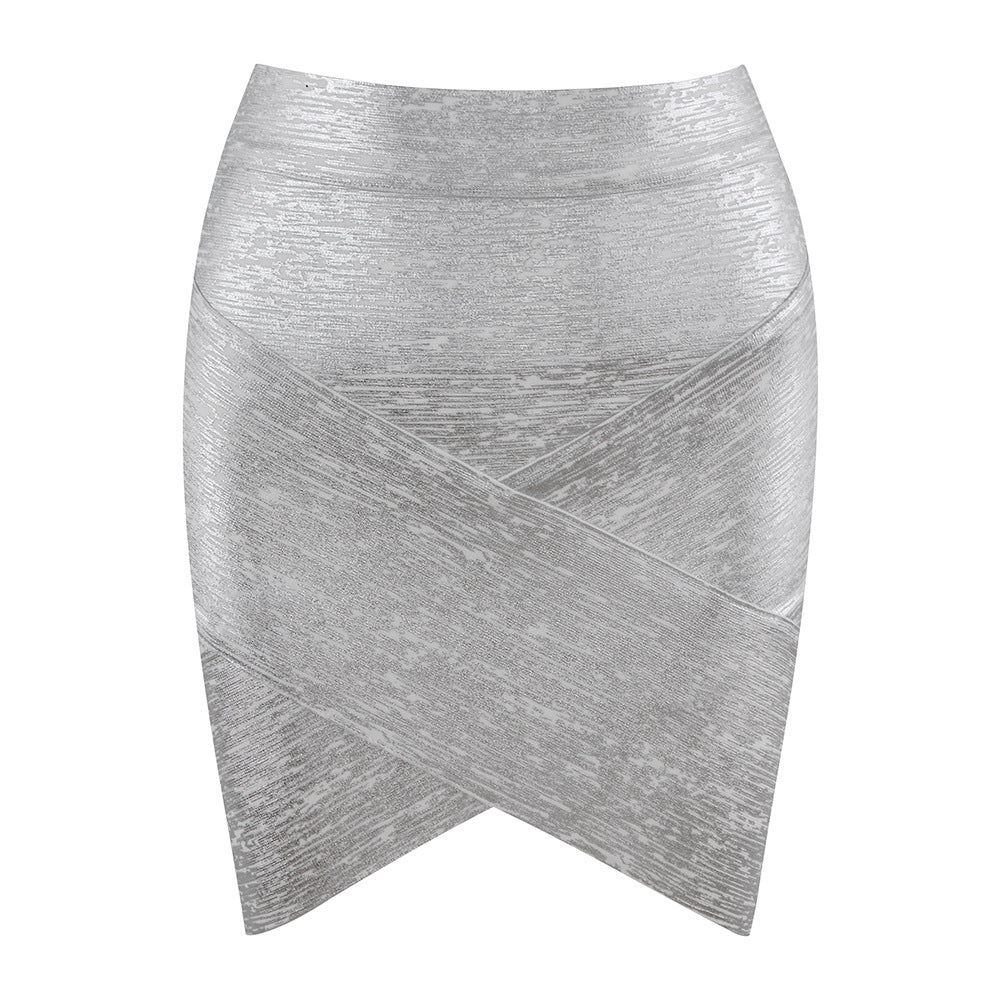Women's Bronzing Bandage Fashionable Elegant Sheath Skirts
