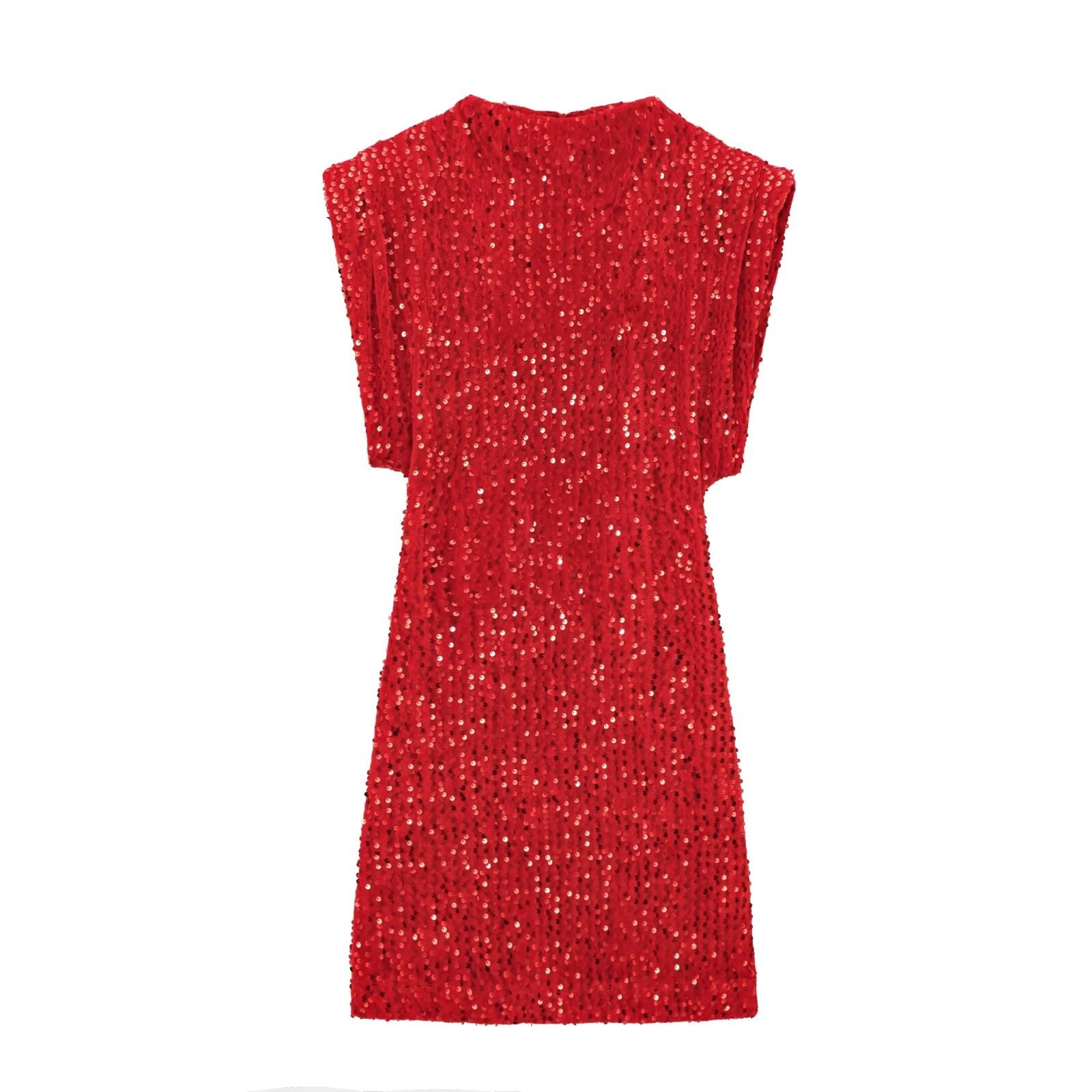 Winter Fashion French Strap Padded Shoulder Beads Dress