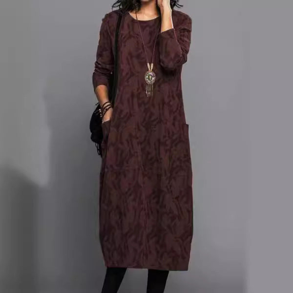 New Beautiful Women's Personality Printed Long-sleeved Dress