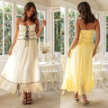 Women's Sling Long Stitching Elegant Sleeveless Dress
