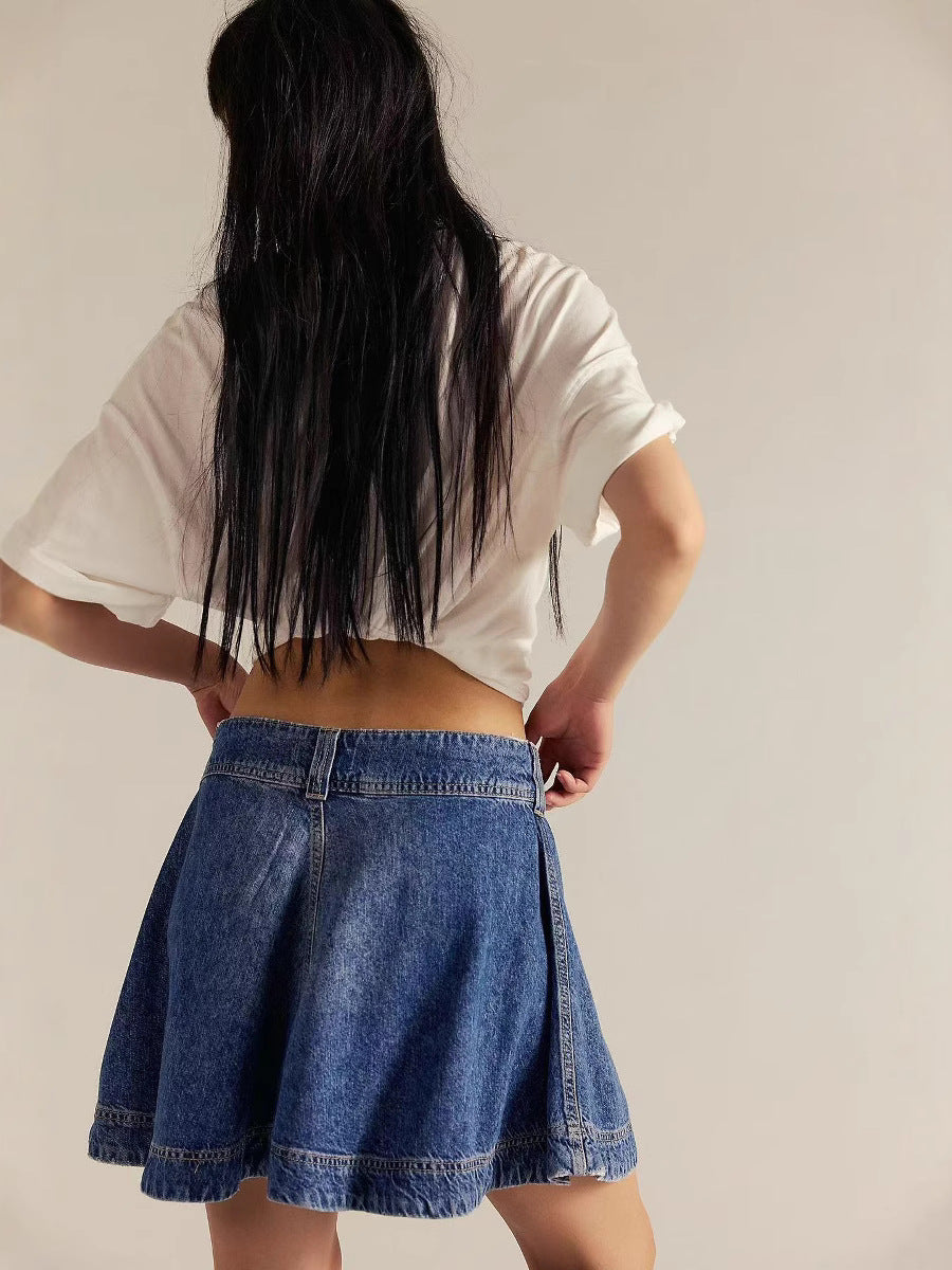 Women's Summer Denim Fashionable High Waist Skirt