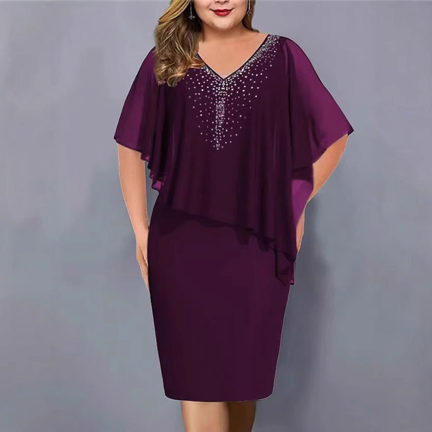 Women's Summer Solid Color Half Sleeve Large Casual Dress