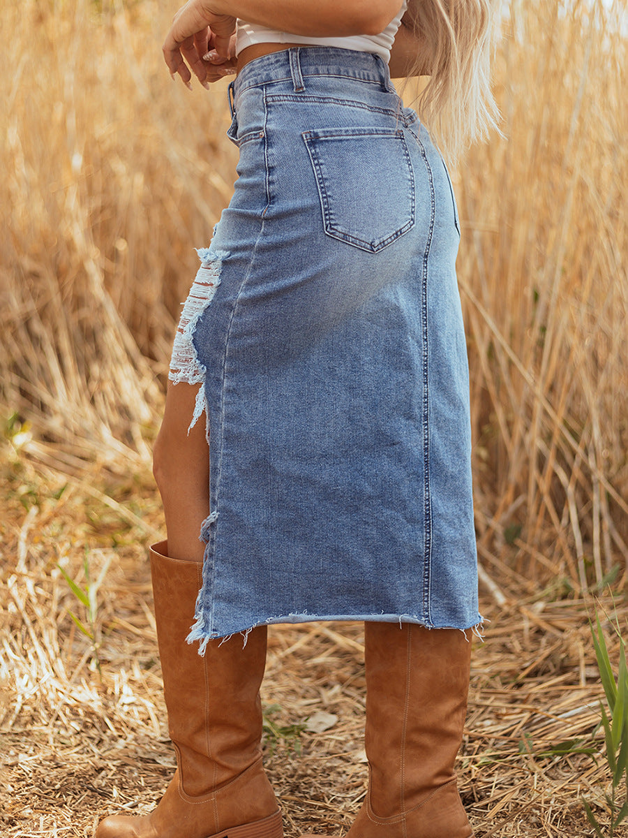 Women's High Waist Solid Fashion Trend Irregular Skirt