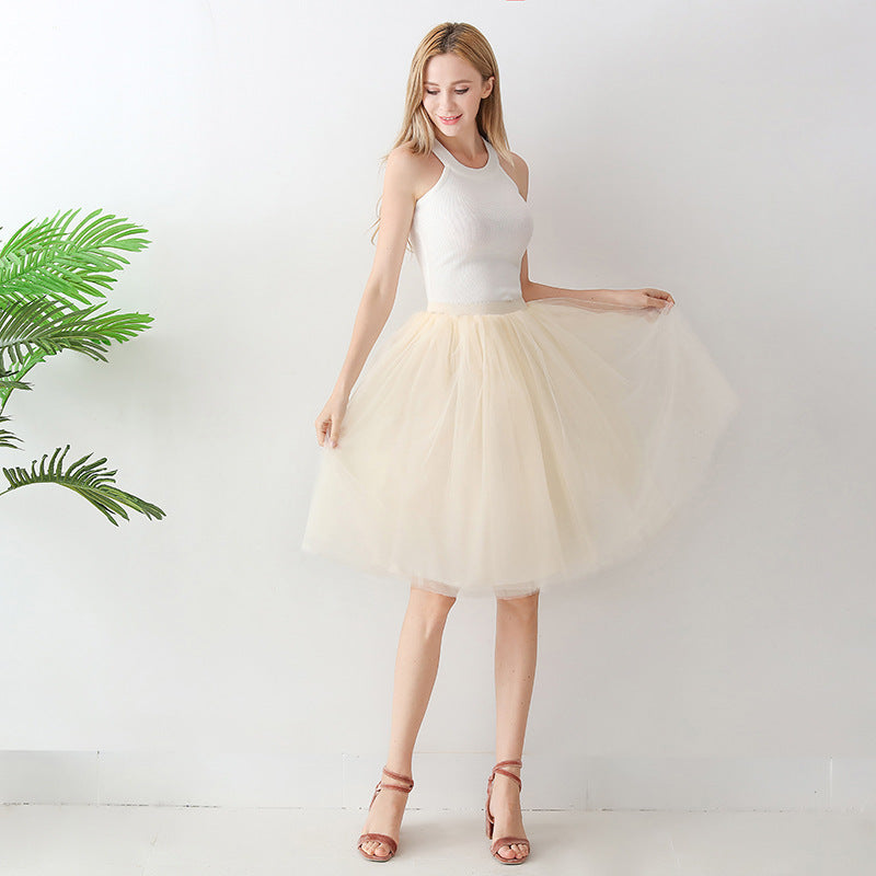 Women's High Waist Mesh Pettiskirt Adult Skirts