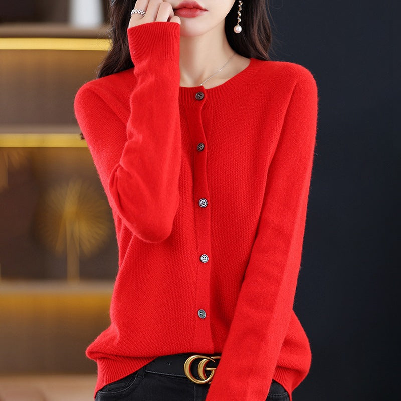 Women's Neck Knitted For Autumn Loose Long Sleeve Bottoming Women's Sweater