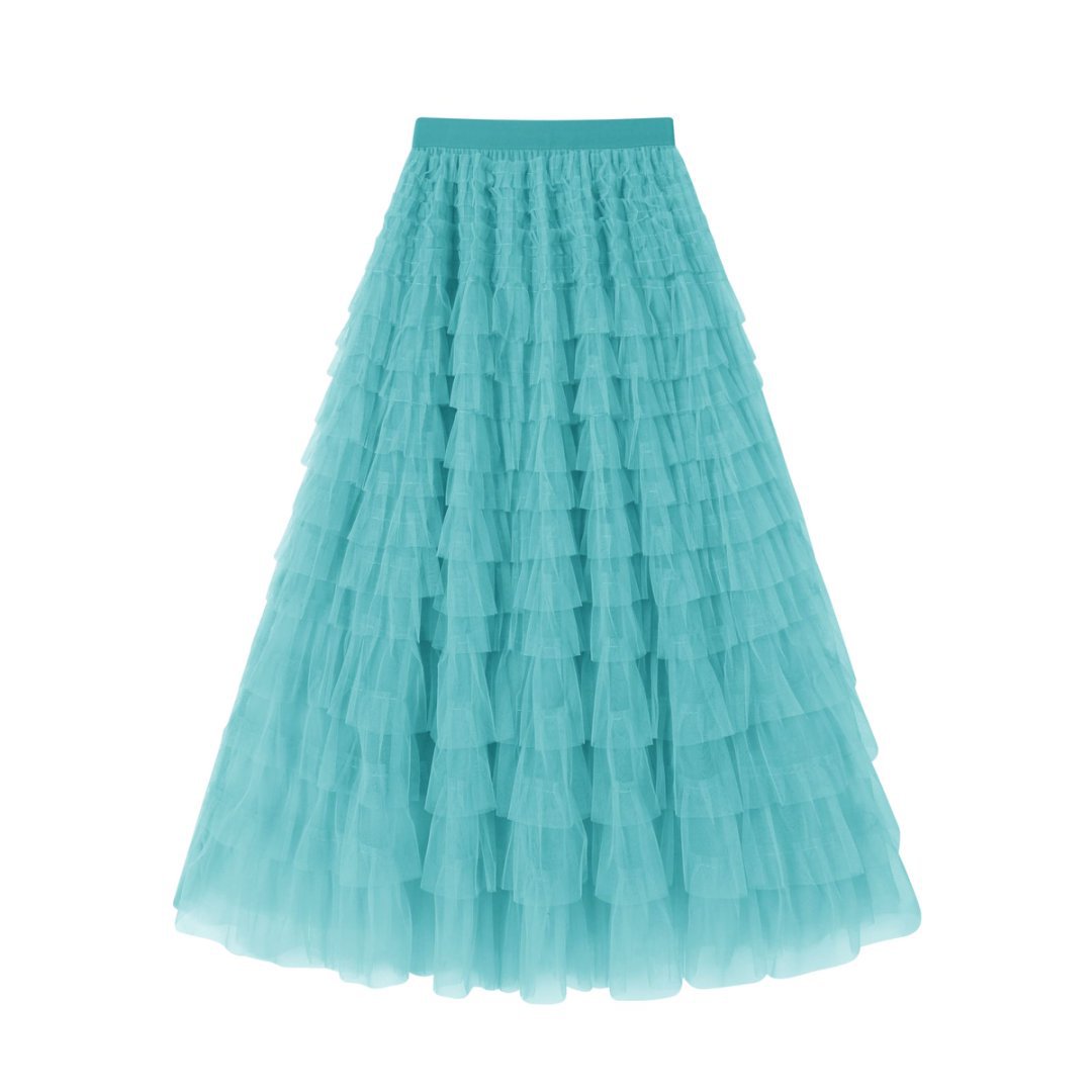 Women's Strictly Selected Summer Fashion Mesh Tiered Skirt