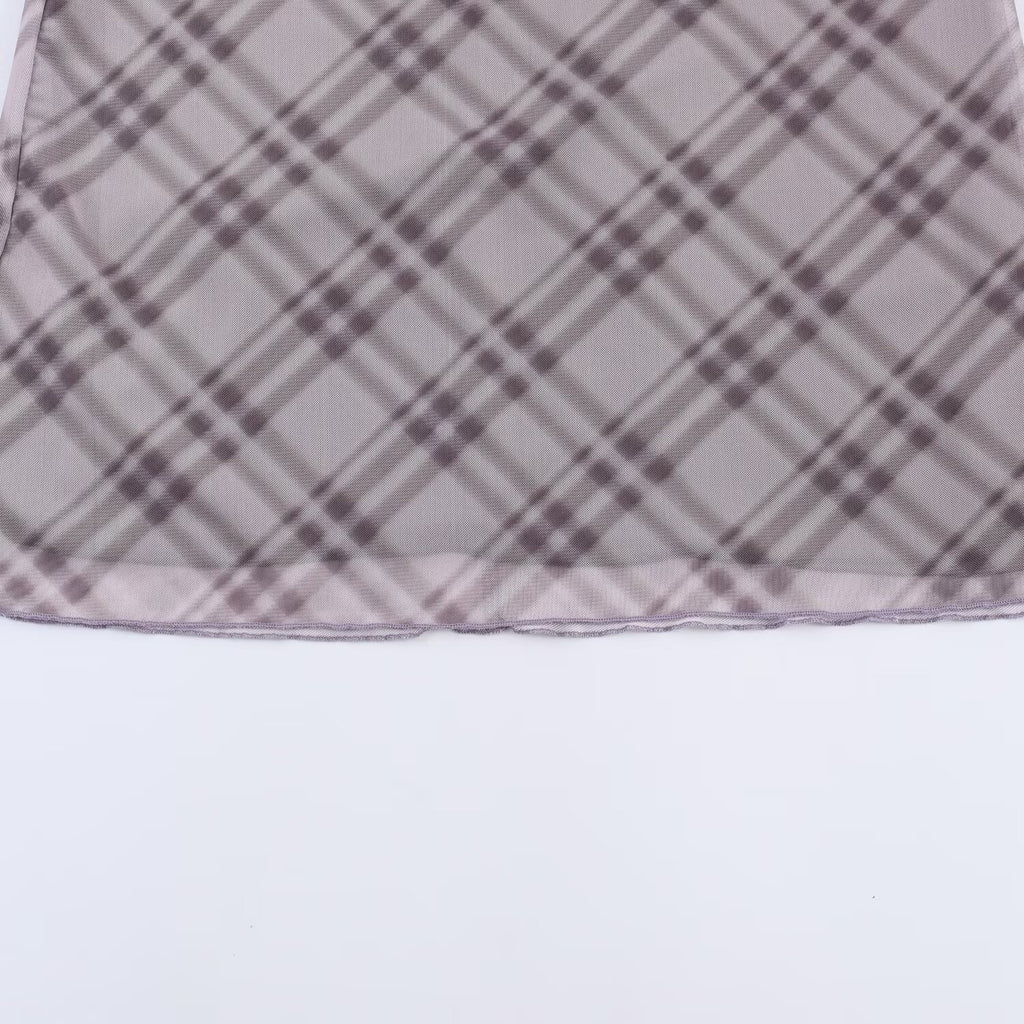 Pretty Women's Fashion Plaid Silk Net Skirts
