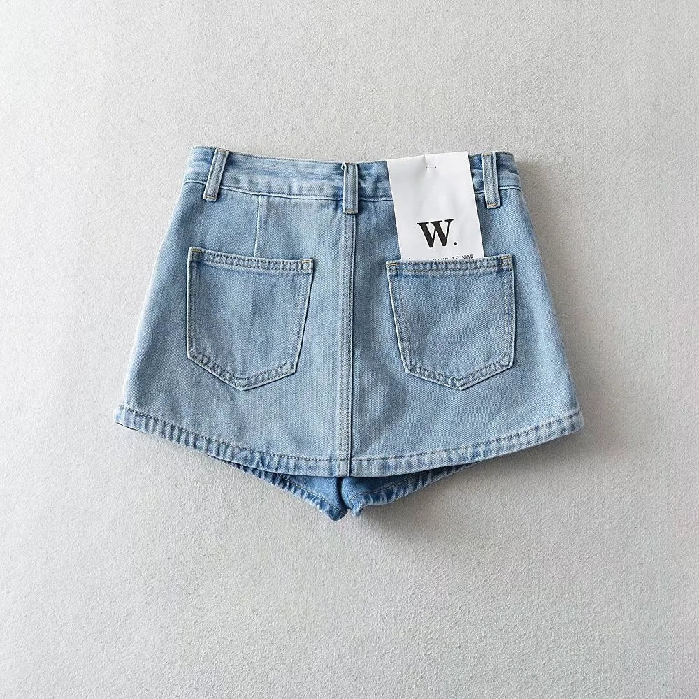Summer Fashion Hot Sexy Washed Denim Half Body Miniskirt Skirt