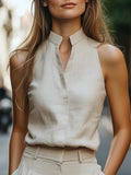 Women's Summer Fashion Temperament Elegant Sleeveless Slimming Blouse