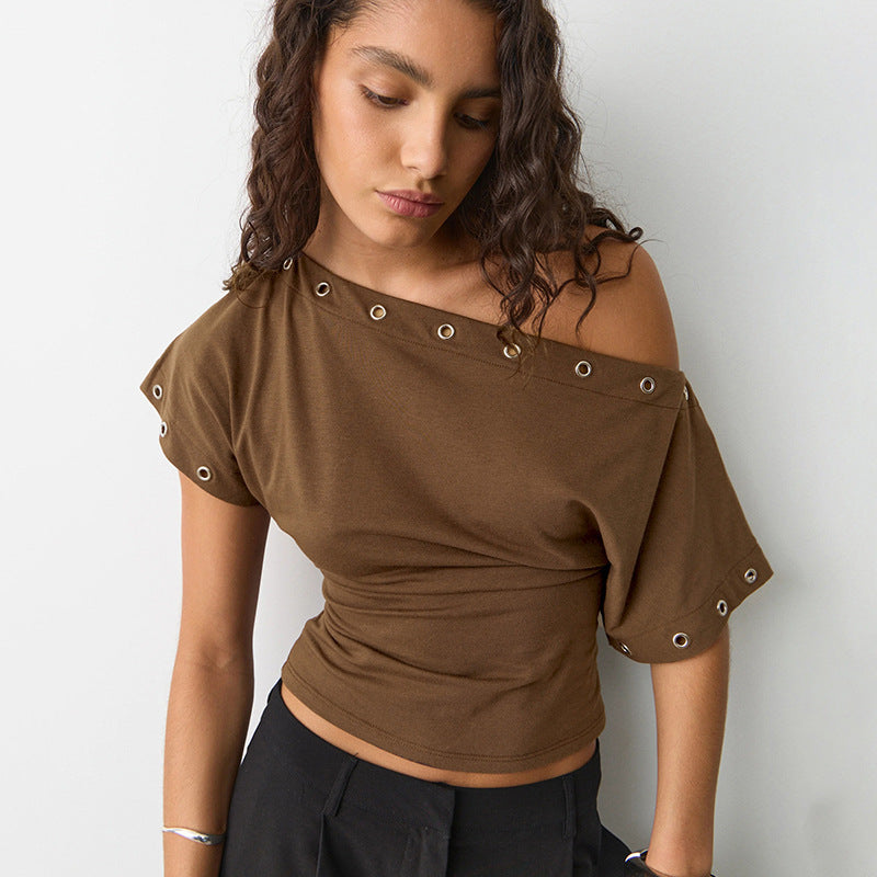 Cool Versatile Women's Solid Color Commute Women's T-shirt